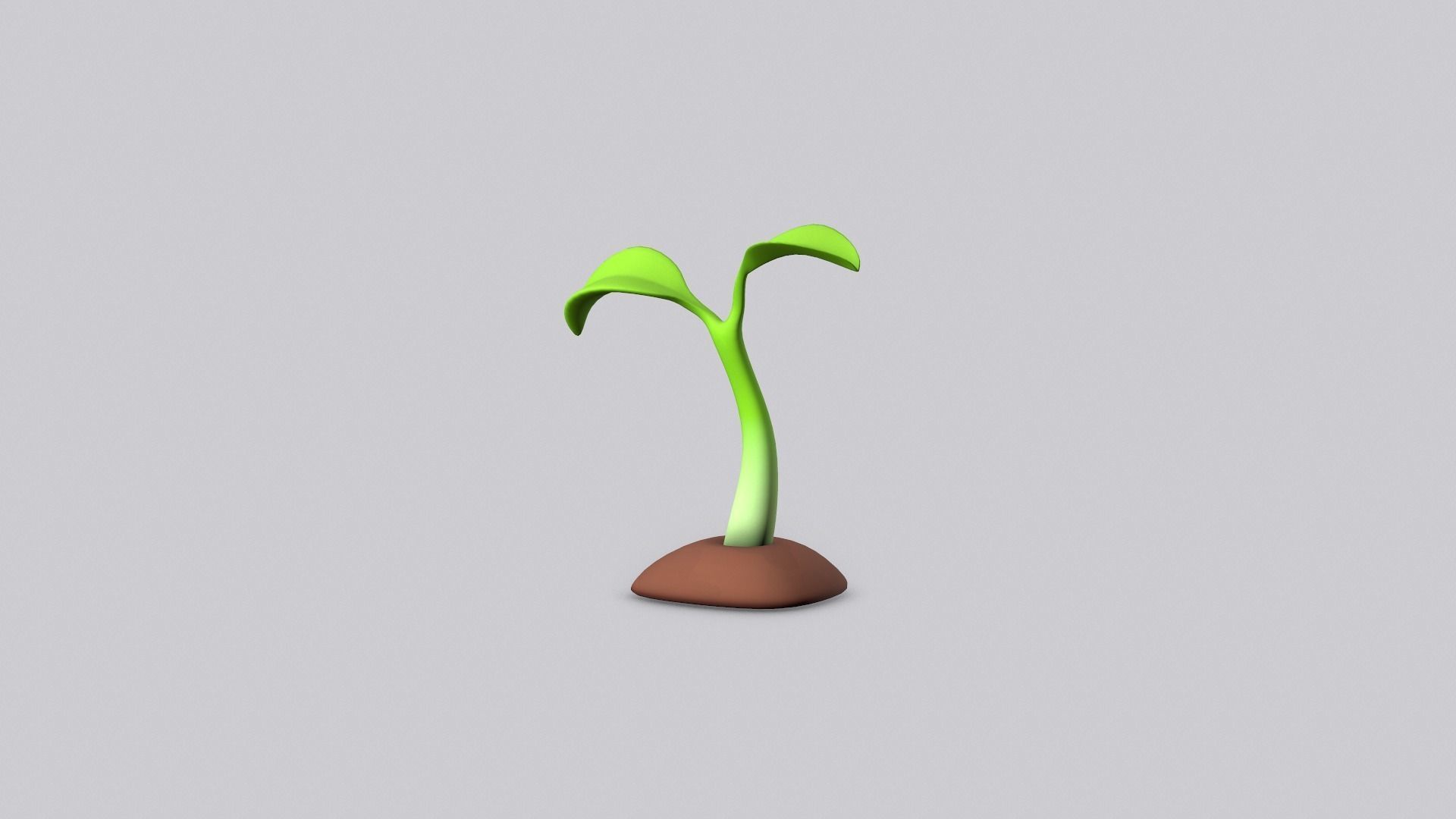 Sapling Plant Sprout Low-poly 3D model_1