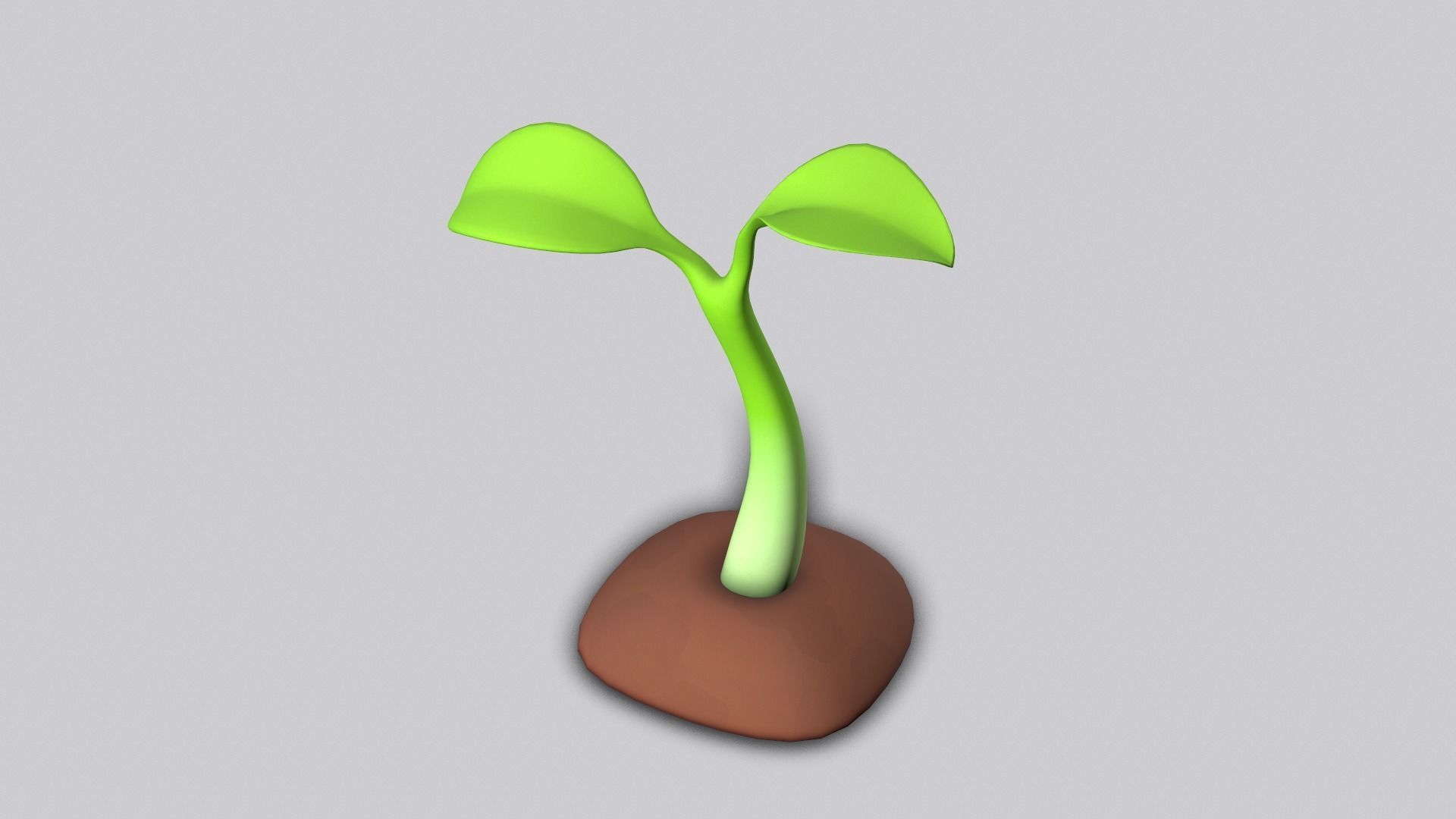 Sapling Plant Sprout Low-poly 3D model_2