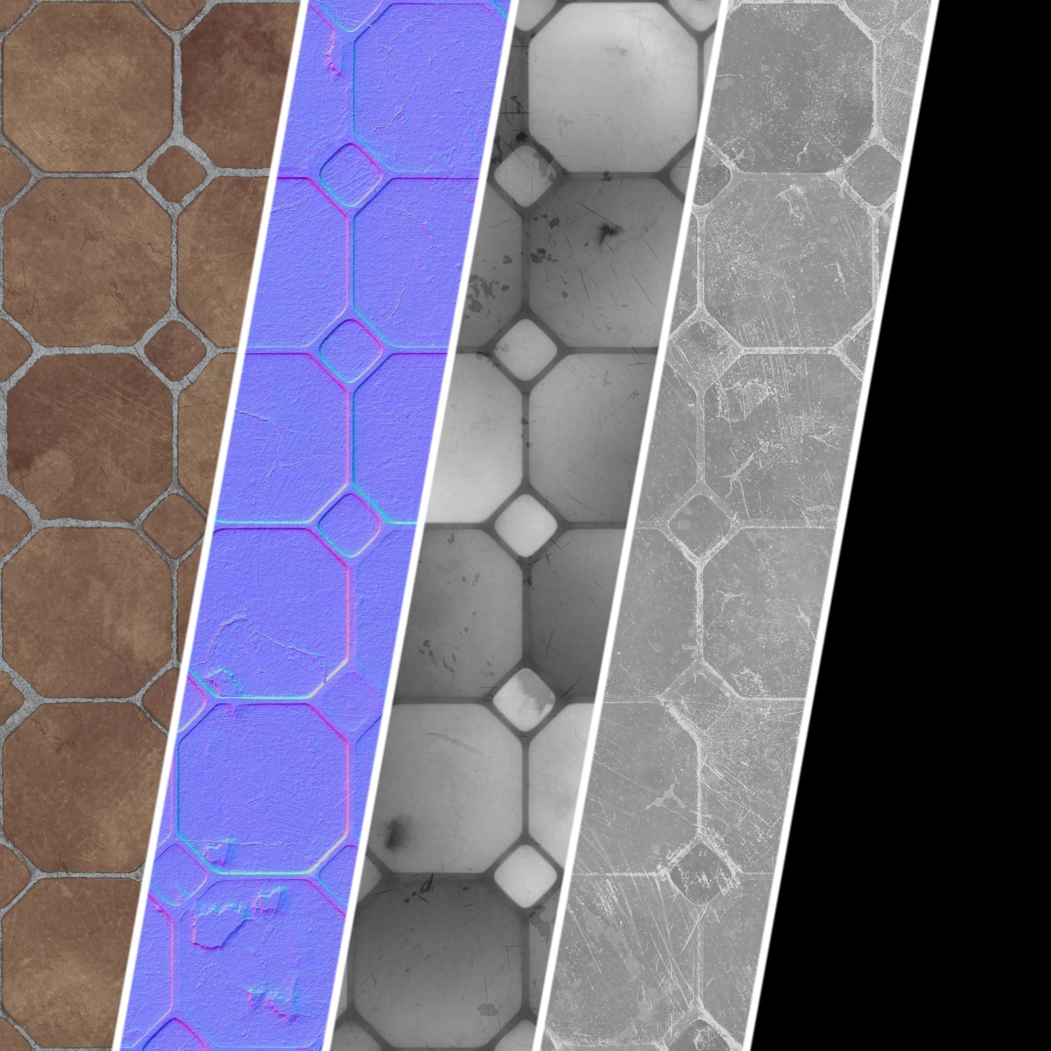 Pavement Materials 56- By 2 Pattern Paving Sbsar Pbr 4k Seamless Texture_6