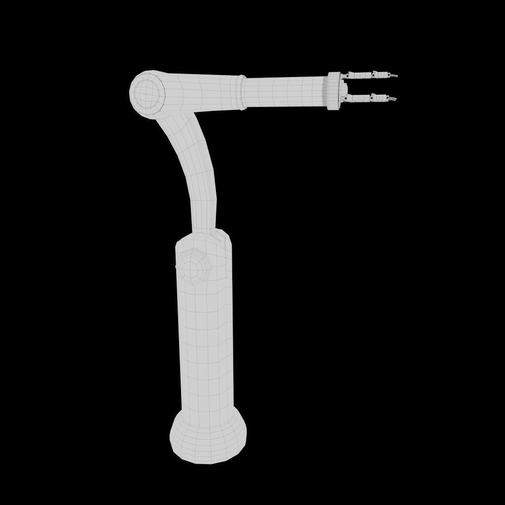 Robotic Arm Low-poly 3D model_4