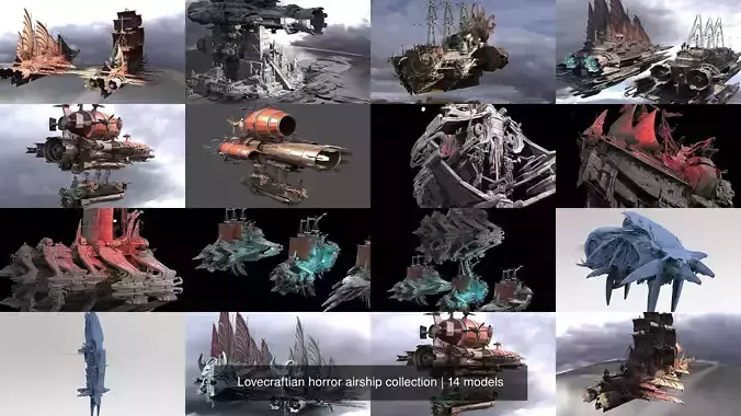 Lovecraftian horror airship collection 