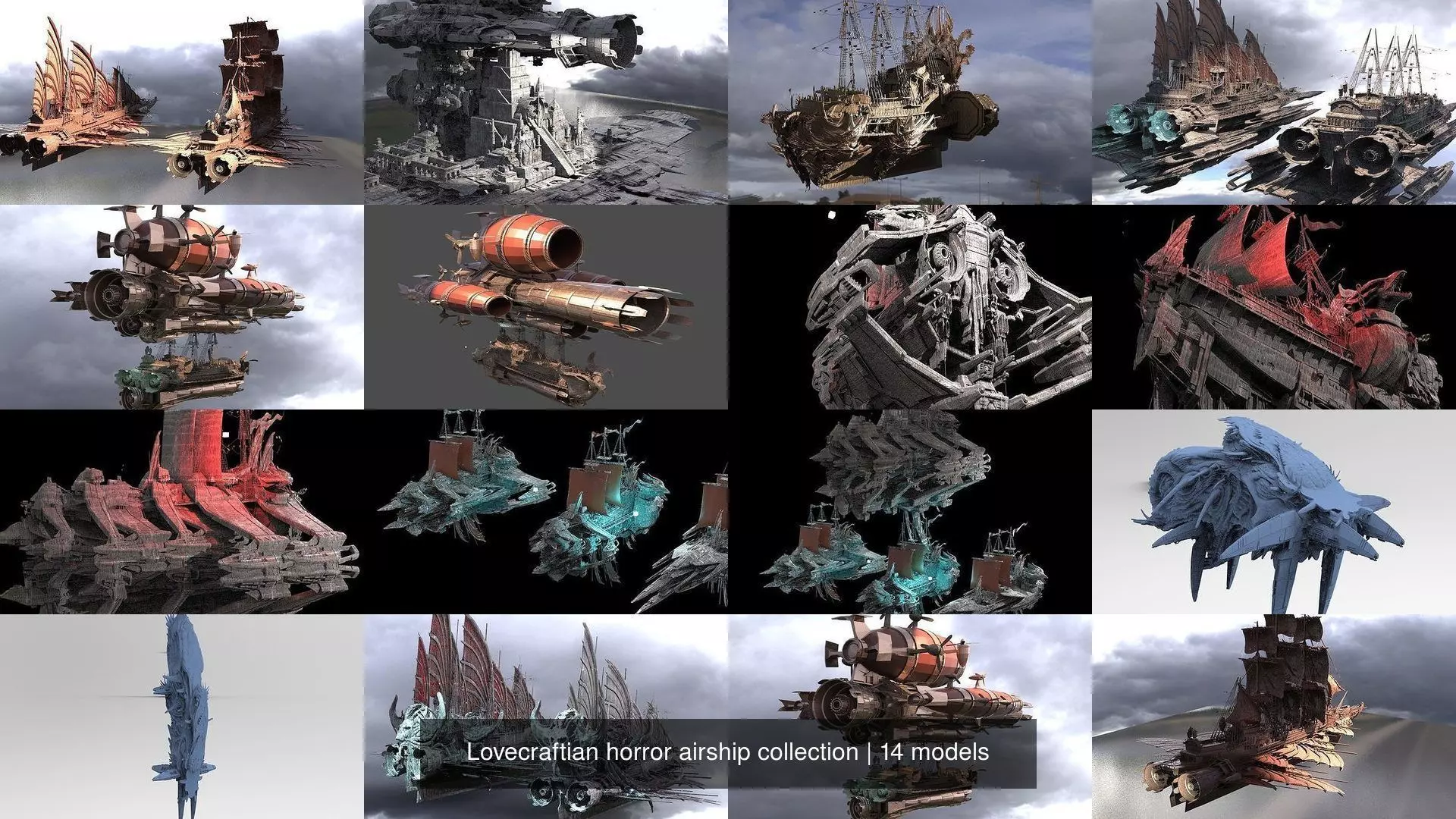 Lovecraftian horror airship collection _0