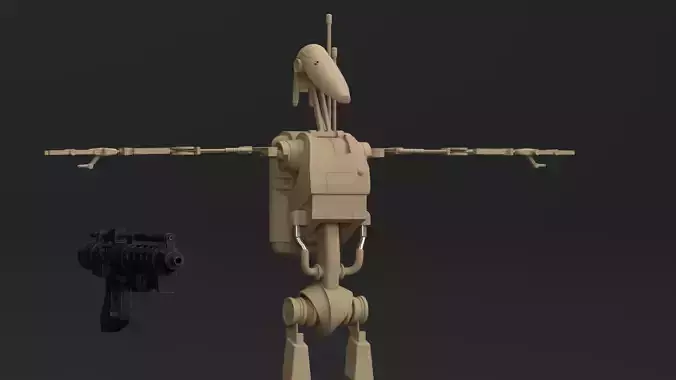 B1 Battle Droid Rigged 3D Asset - Clone Wars style