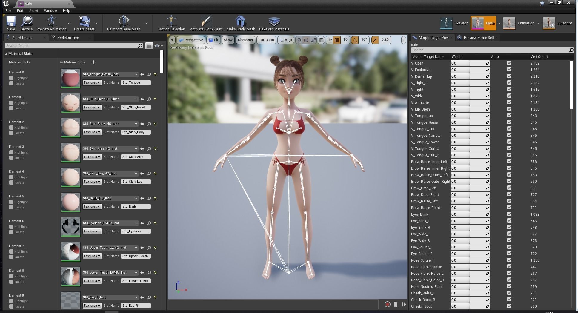 Stylized Cute Girl Low-poly 3D model_28