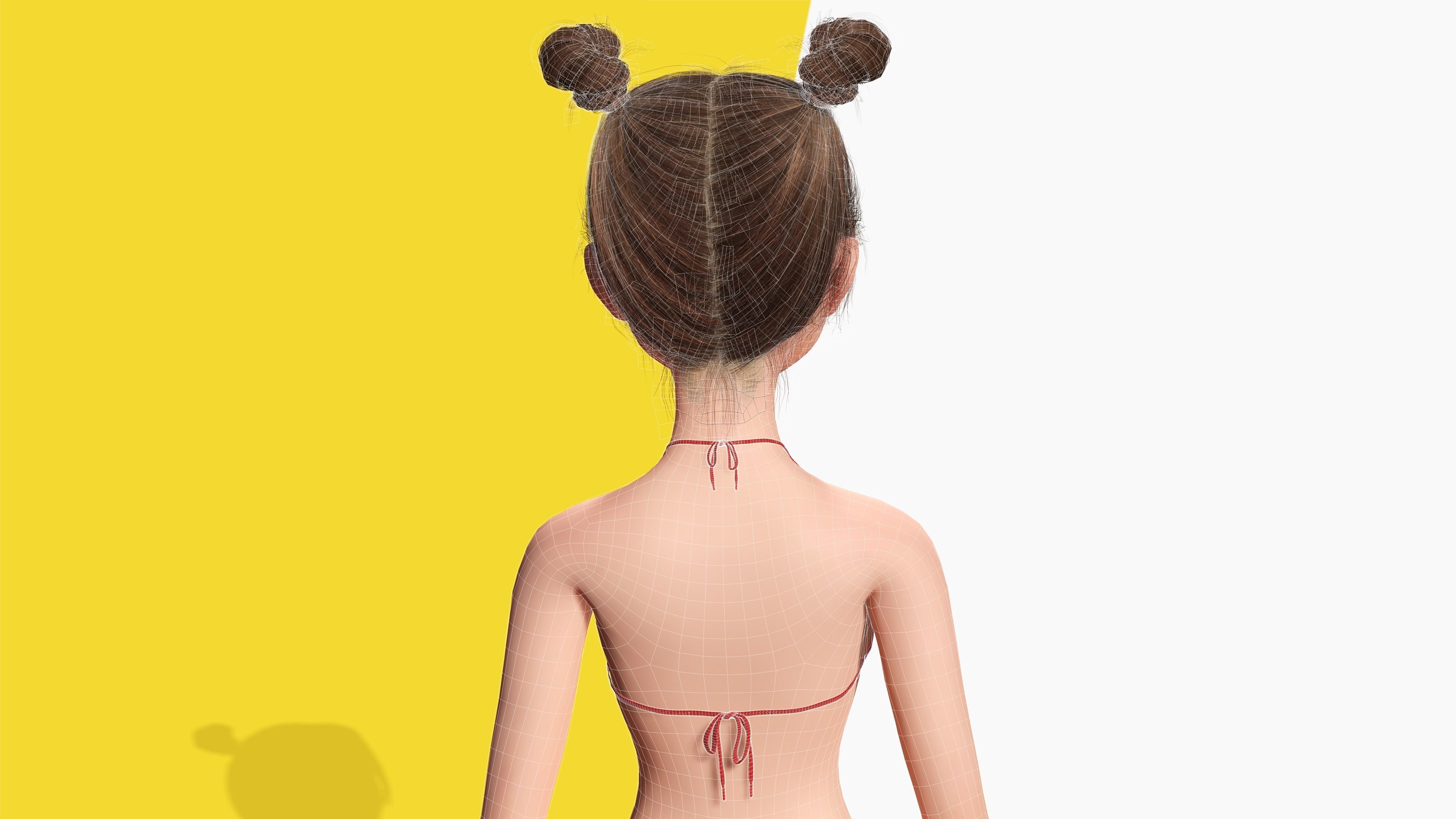 Stylized Cute Girl Low-poly 3D model_42