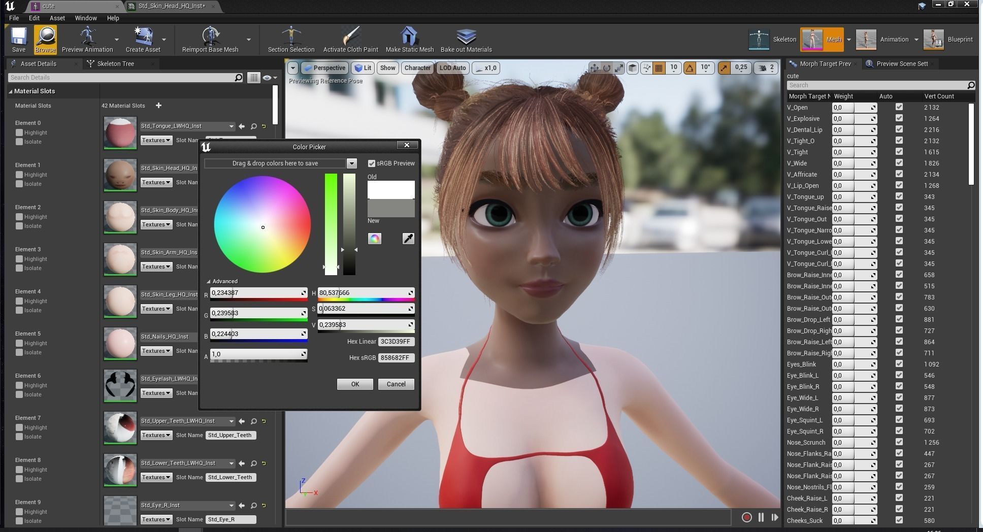 Stylized Cute Girl Low-poly 3D model_29