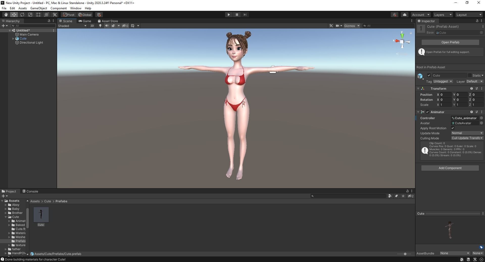 Stylized Cute Girl Low-poly 3D model_37