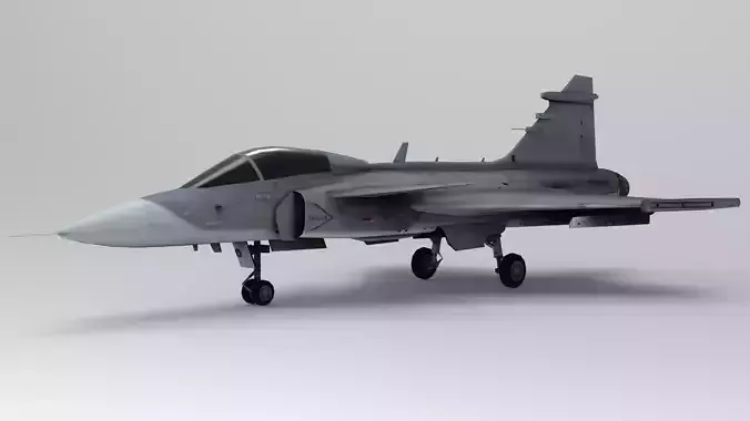  Saab JAS 39 Gripen Low-poly 3D model