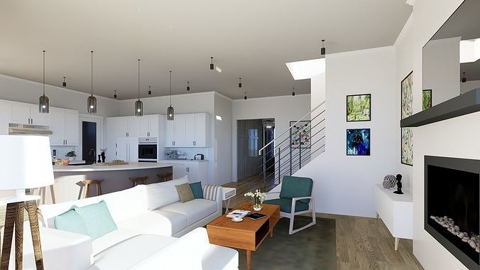 Villa House interior 3D model