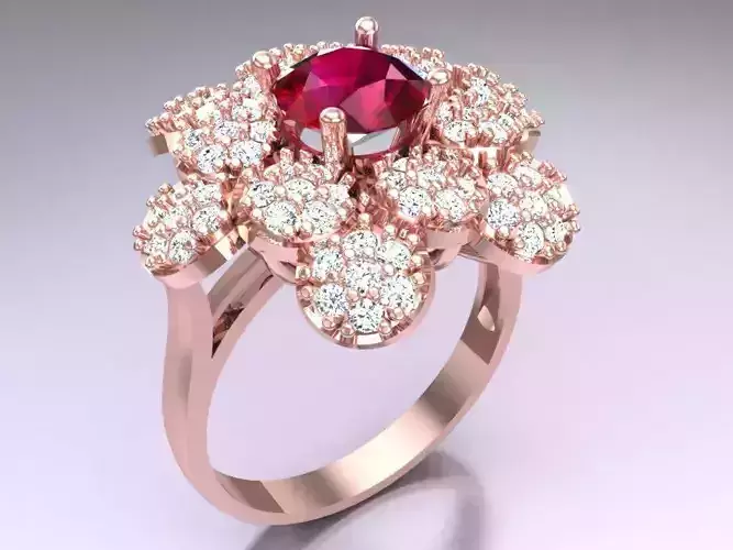 Diamond Ring - Womens Rings - N2133 3D print model