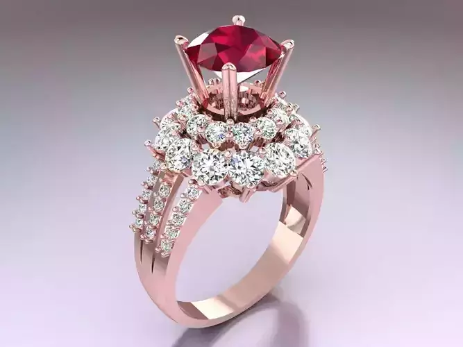 Diamond Ring - Womens Rings - N3354 3D print model