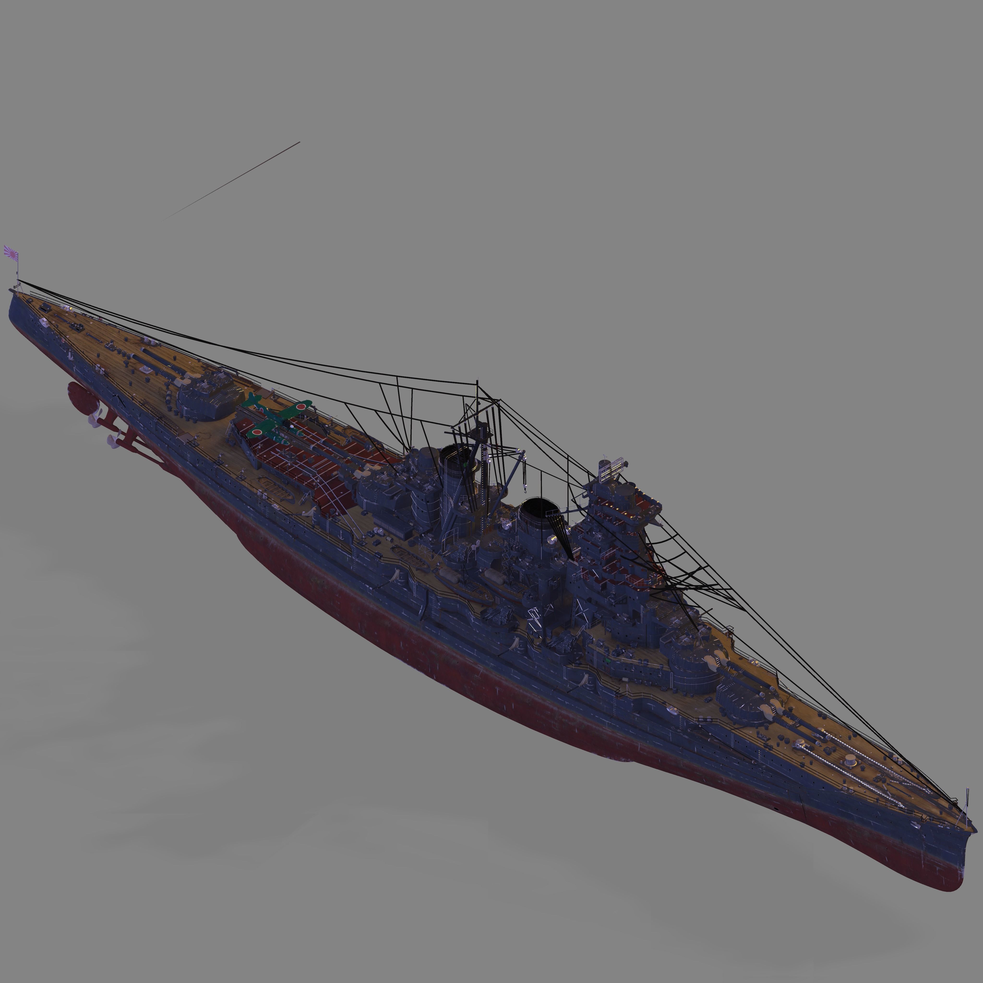 IJN Haruna 3D model_1