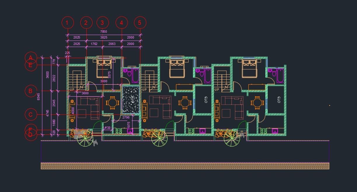 Three Block apartment Building  Low-poly 3D model_16