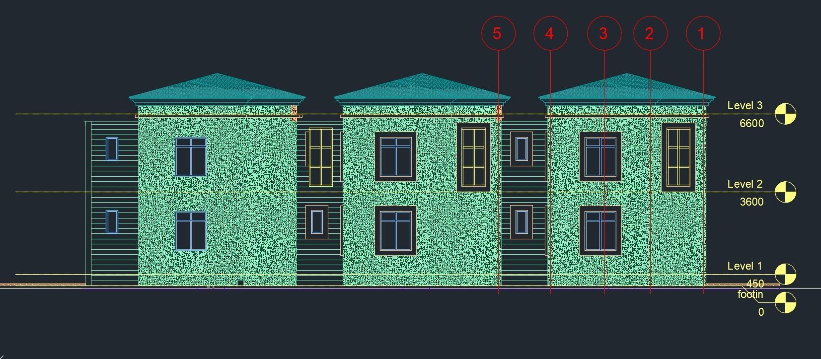Three Block apartment Building  Low-poly 3D model_15