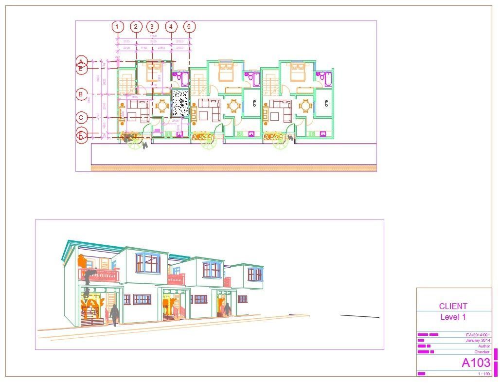 Three Block apartment Building  Low-poly 3D model_13