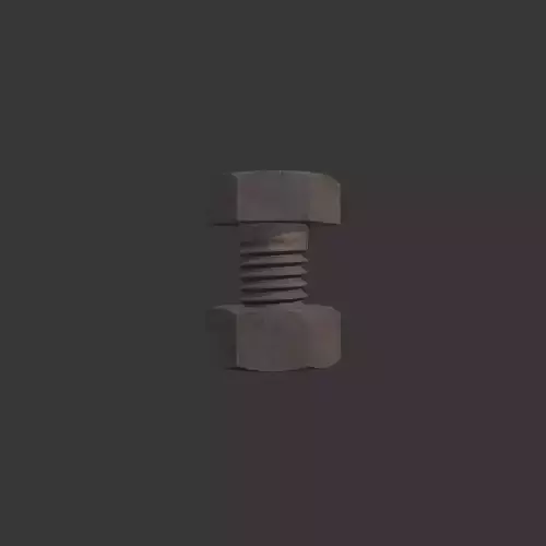 M6 Hex Bolts and Nuts with Rusty Iron Texture