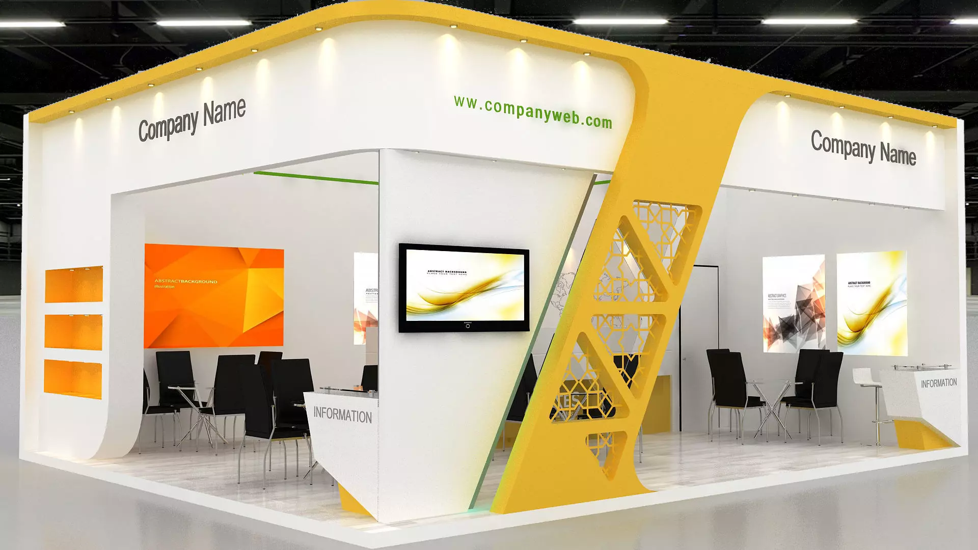 3D exhibition Low-poly 3D model_1