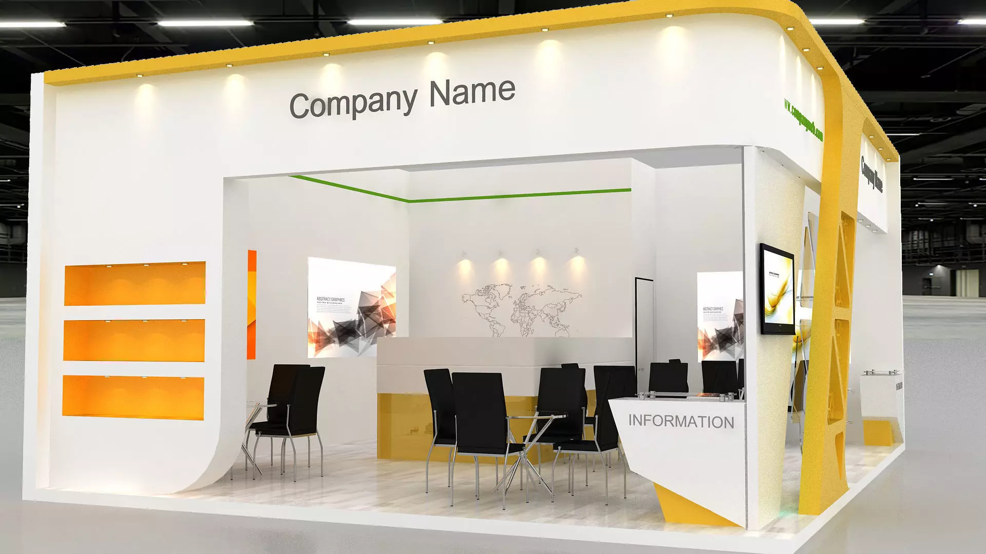 3D exhibition Low-poly 3D model_3