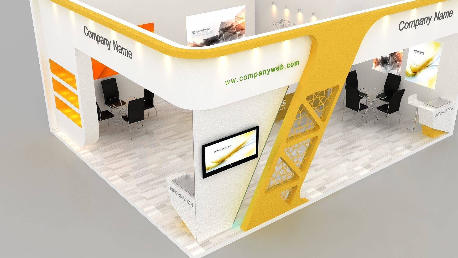 3D exhibition Low-poly 3D model_11