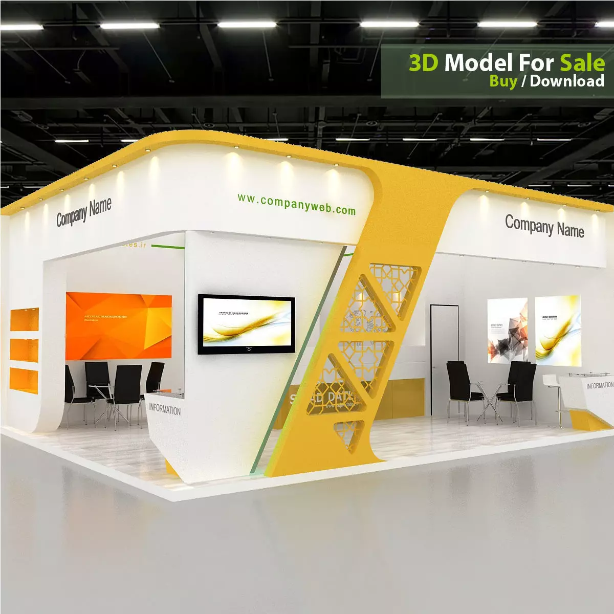 3D exhibition Low-poly 3D model_0