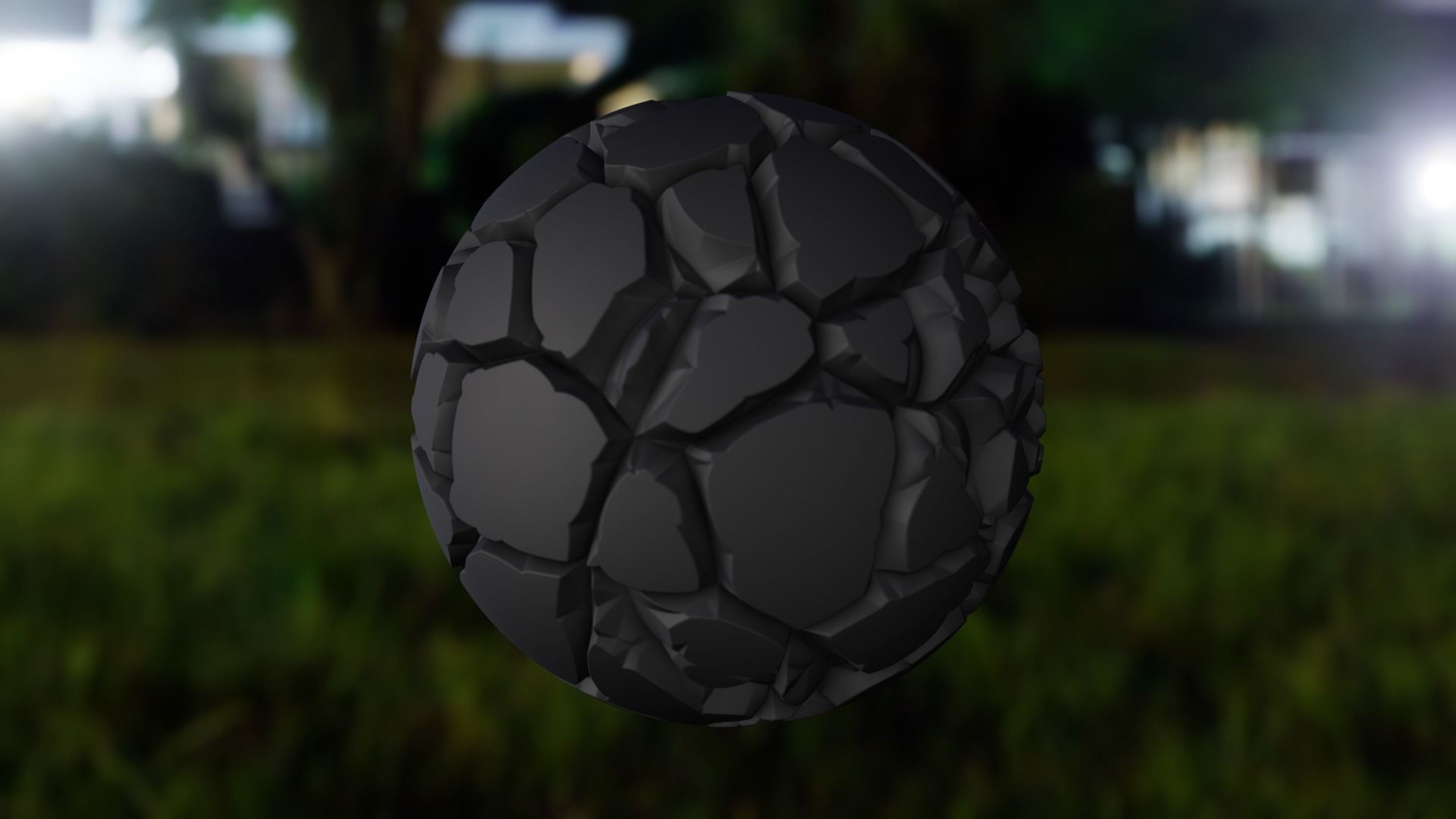Stylized Cracked Rock Ground Shader Ball - High Poly 3D Texture Texture_11