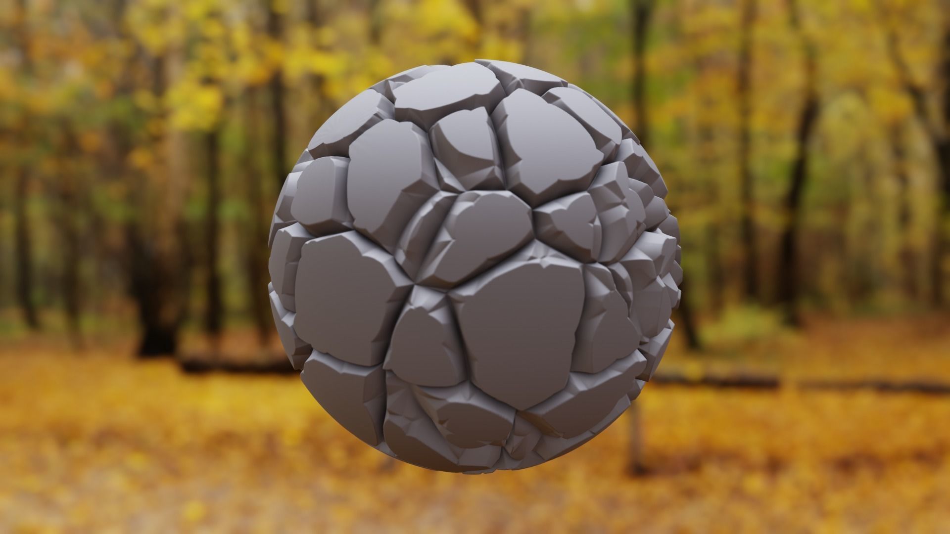 Stylized Cracked Rock Ground Shader Ball - High Poly 3D Texture Texture_6