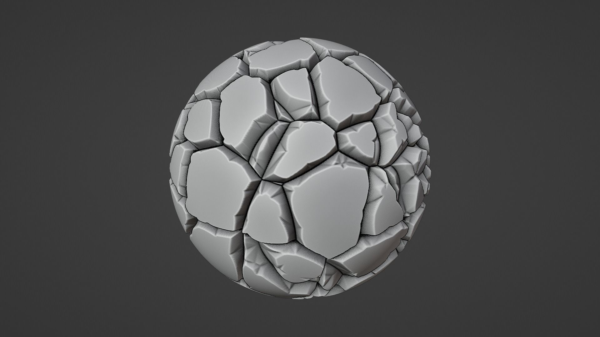 Stylized Cracked Rock Ground Shader Ball - High Poly 3D Texture Texture_13