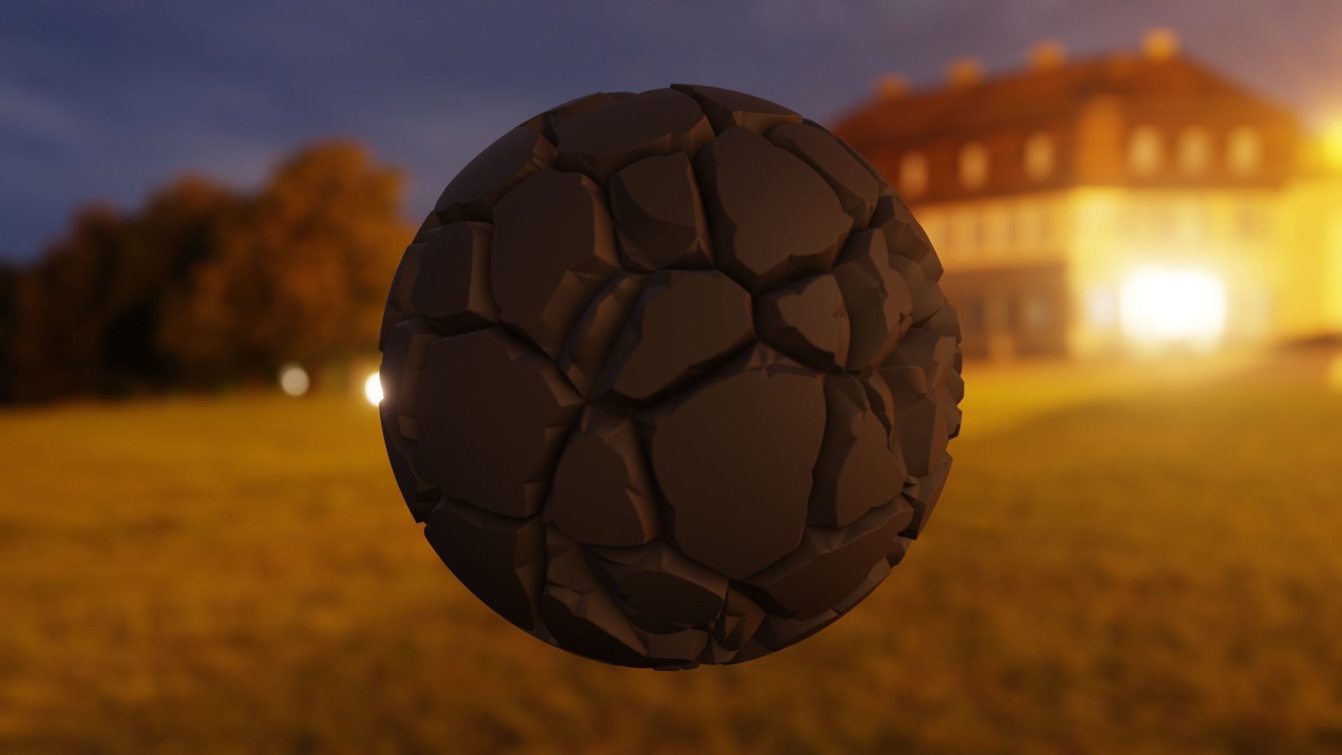 Stylized Cracked Rock Ground Shader Ball - High Poly 3D Texture Texture_10