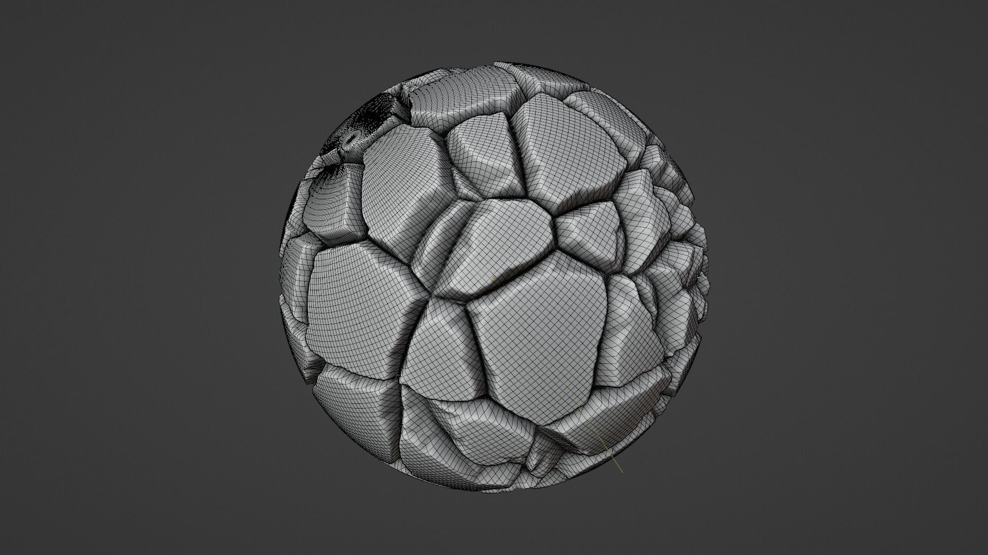 Stylized Cracked Rock Ground Shader Ball - High Poly 3D Texture Texture_12