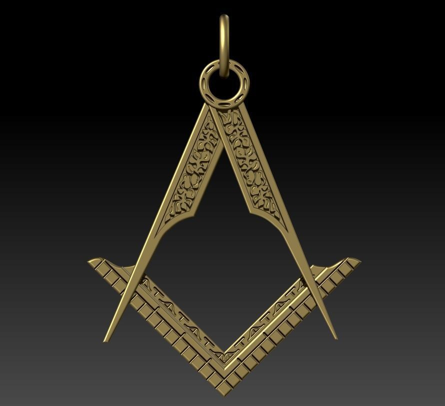 Masonic pendant 2 3D print model_1