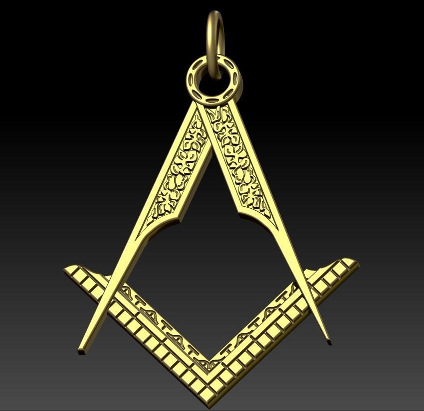 Masonic pendant 2 3D print model_3