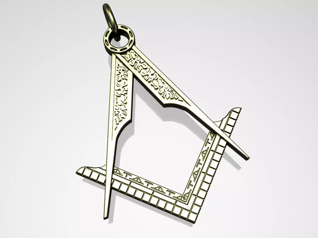 Masonic pendant 2 3D print model_0