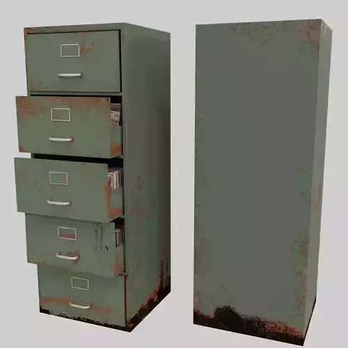 Old File Cabinet with Rust and degradation
