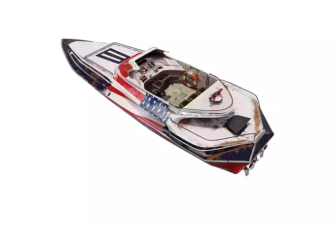 Recreational Boat-Interior and Exterior-High detailed