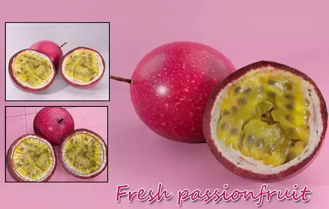 passionfruit 3D Low-poly 3D model