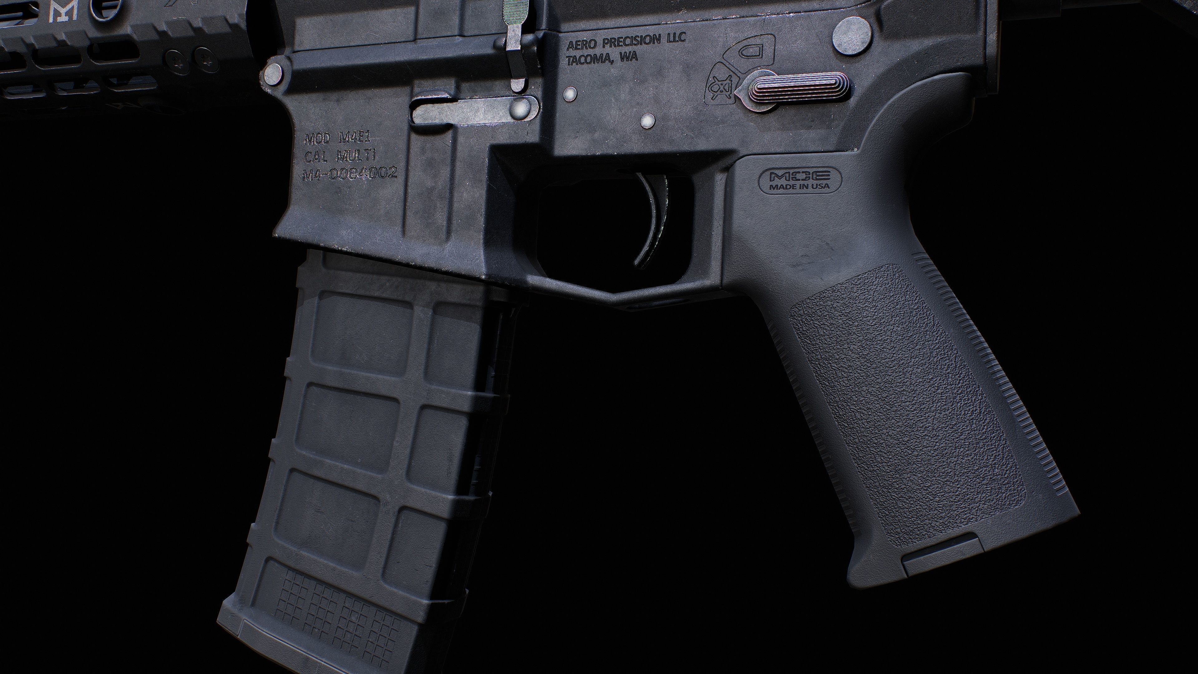 AR 15 AAA Game Asset Without Accessories Low-poly 3D model_17