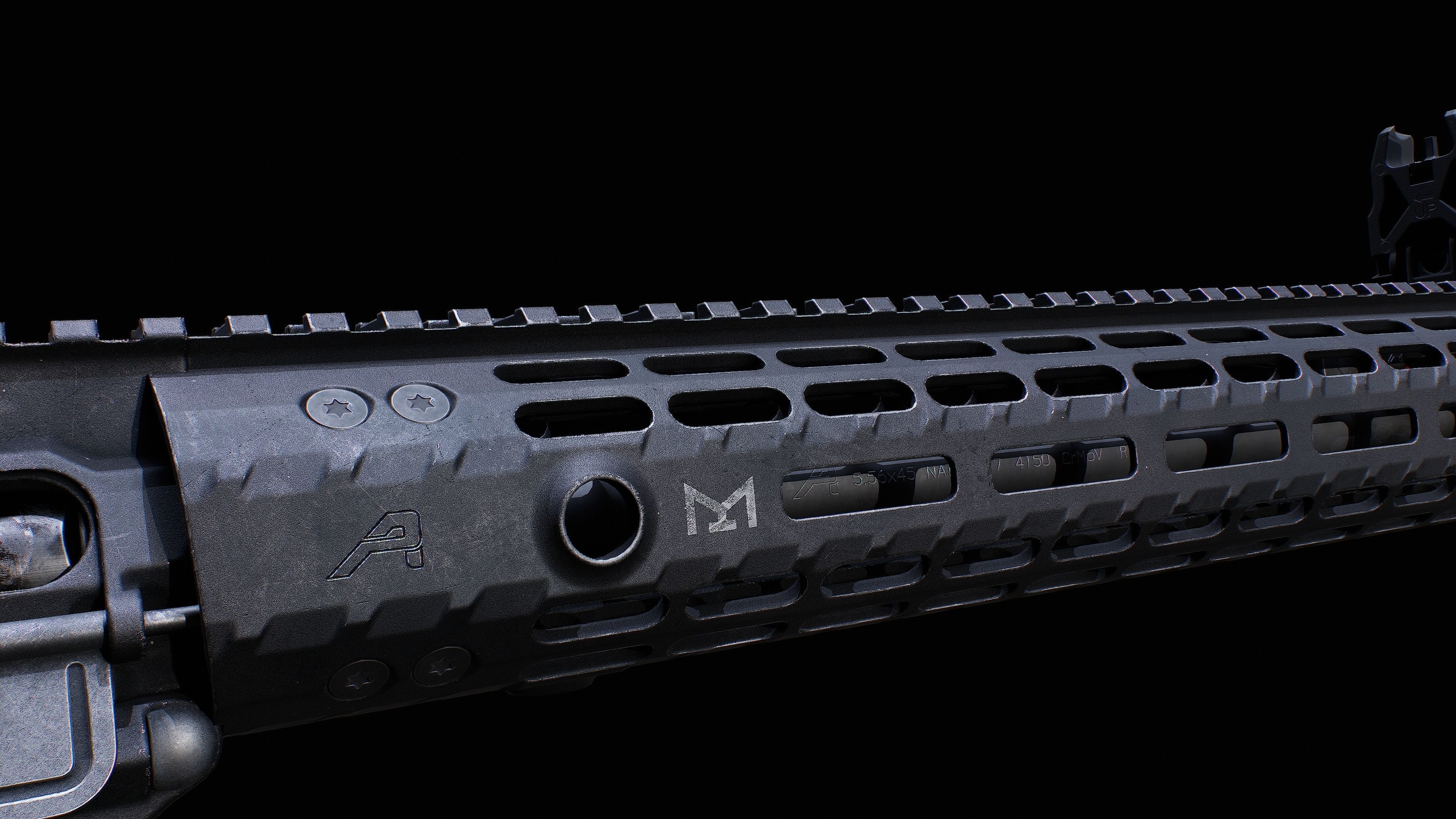 AR 15 AAA Game Asset Without Accessories Low-poly 3D model_10