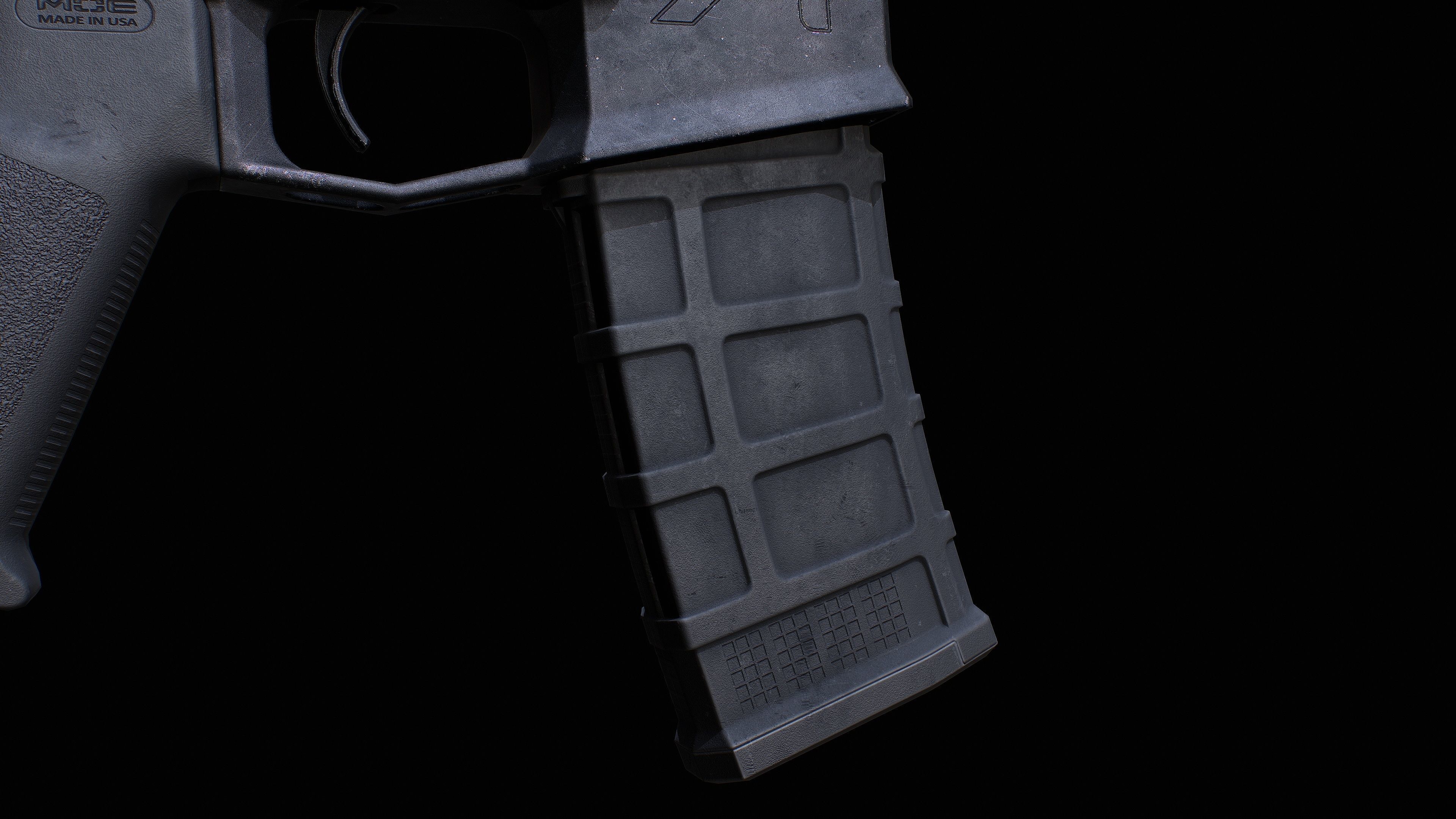 AR 15 AAA Game Asset Without Accessories Low-poly 3D model_7