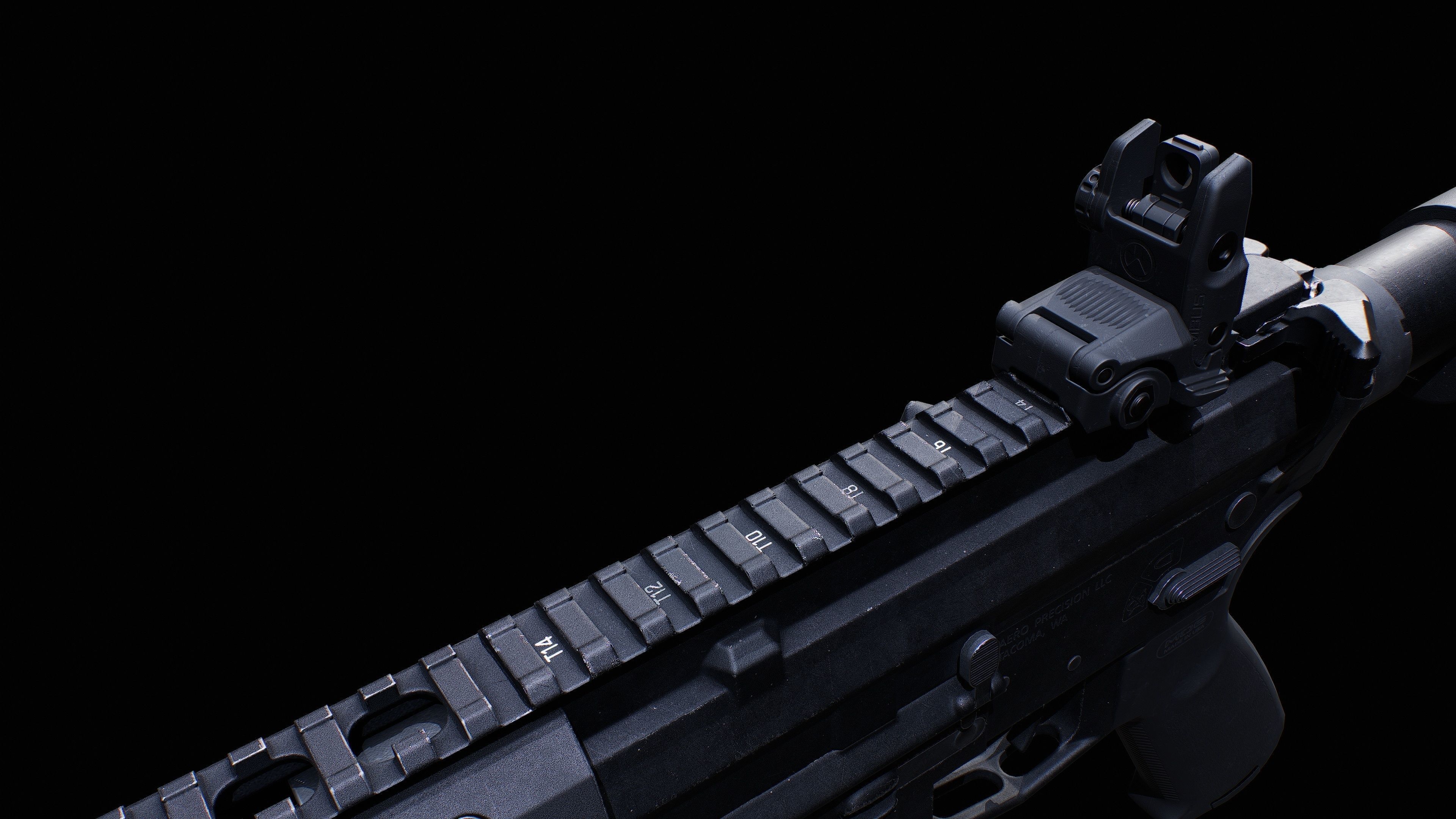 AR 15 AAA Game Asset Without Accessories Low-poly 3D model_19
