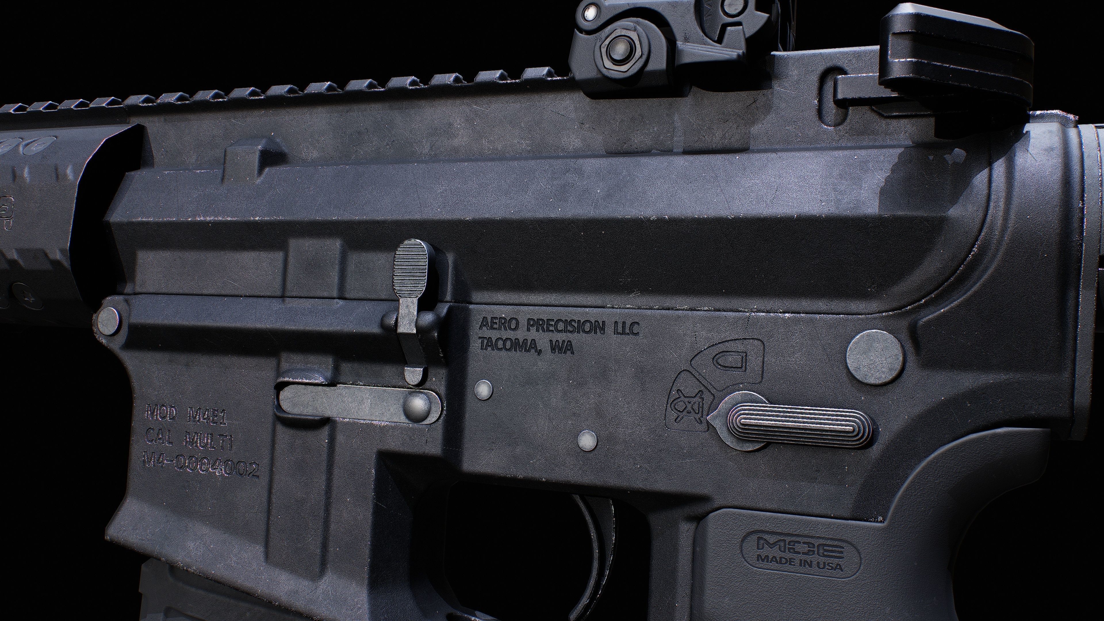 AR 15 AAA Game Asset Without Accessories Low-poly 3D model_16