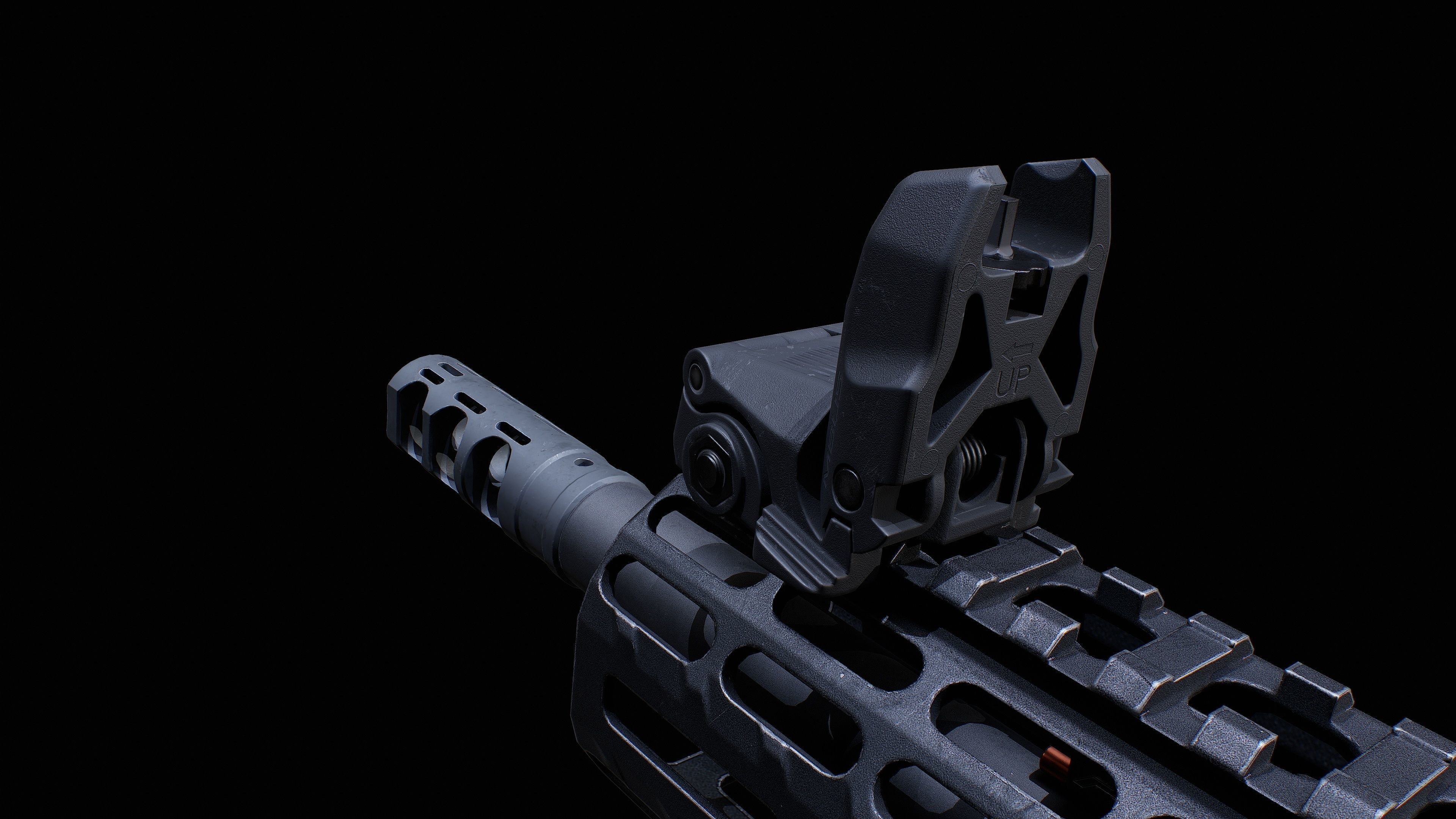 AR 15 AAA Game Asset Without Accessories Low-poly 3D model_14