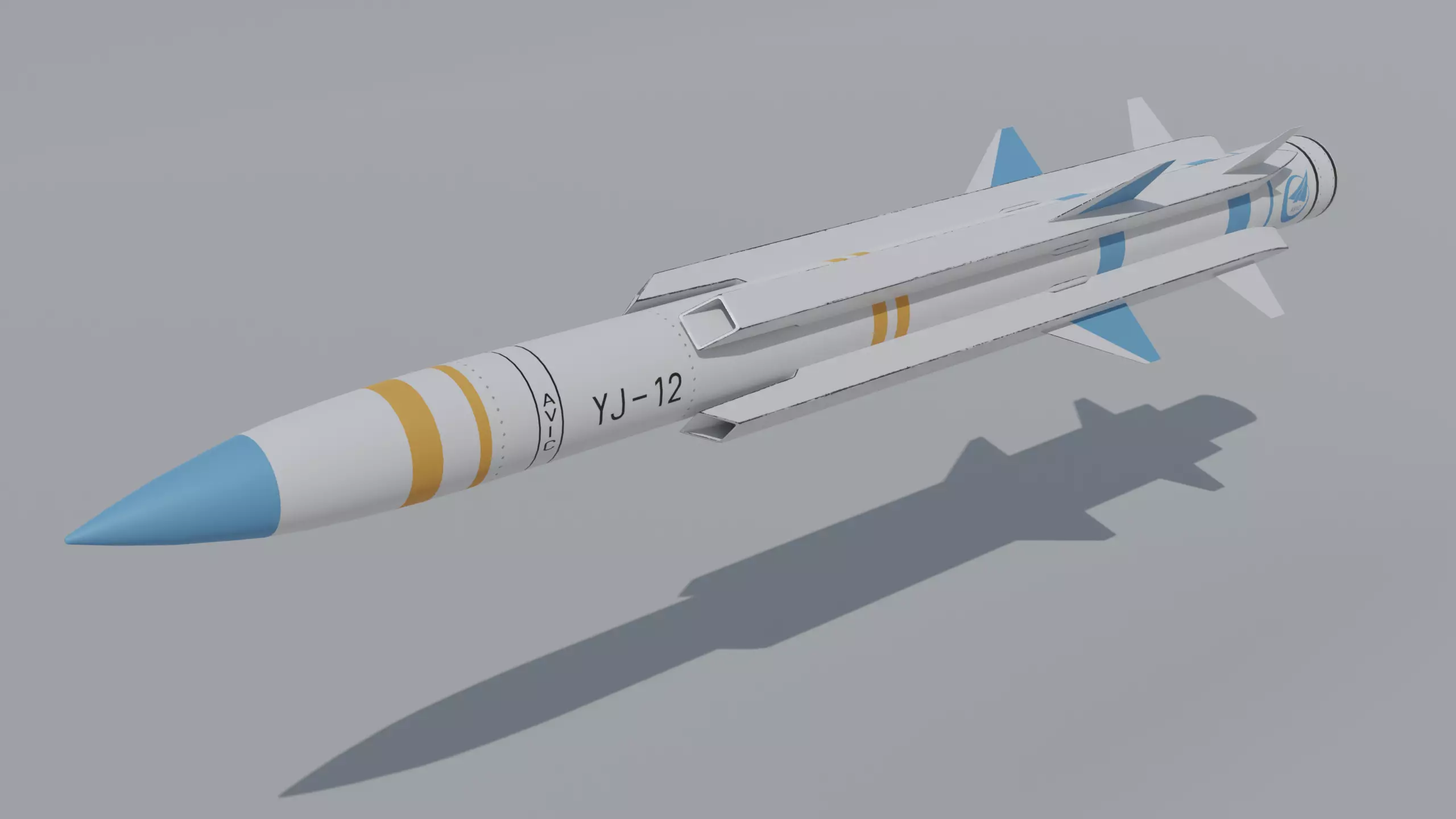 Eagle Strike YJ 12 anti ship missile PBR 4K texture 3D model