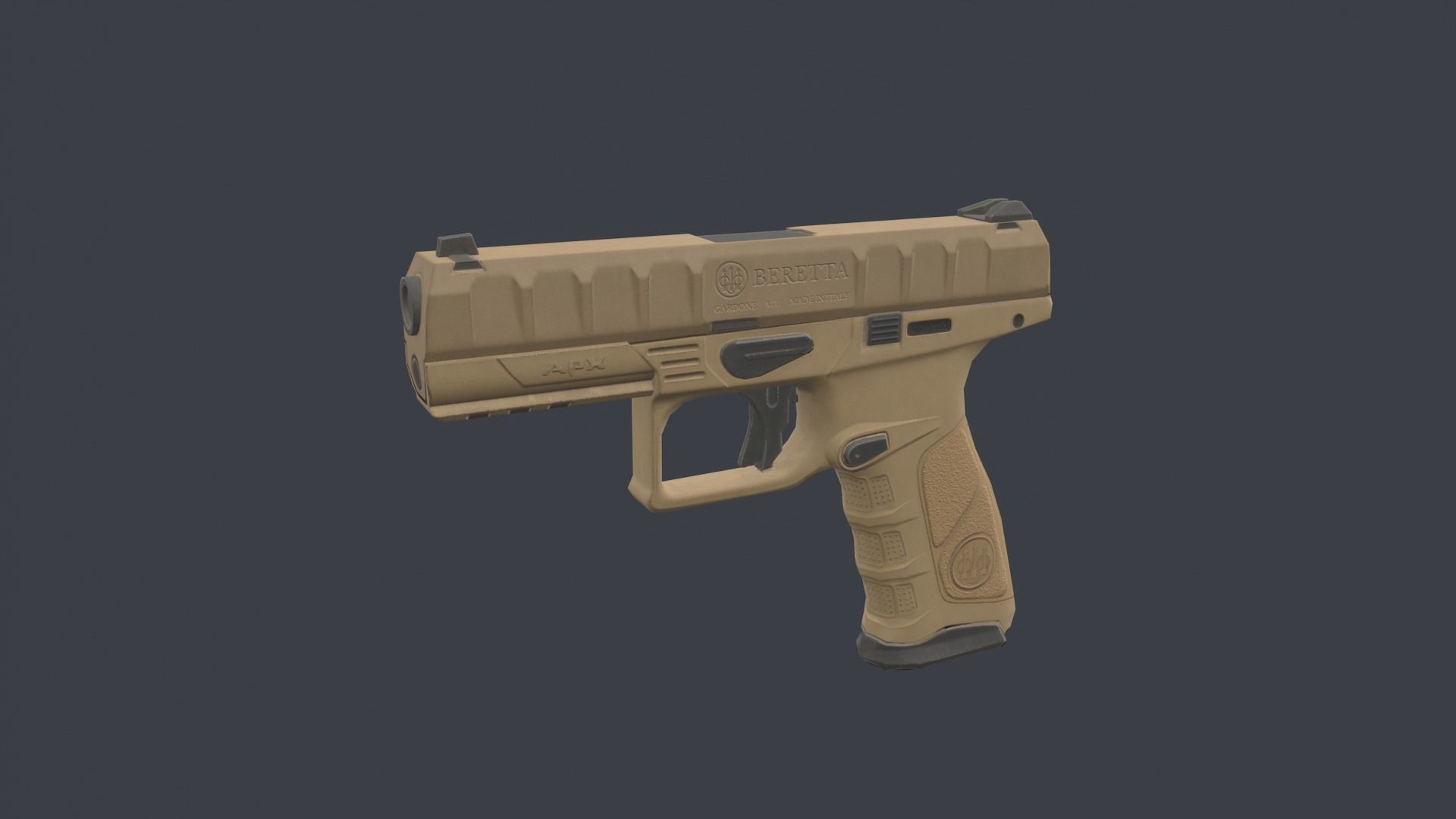 Beretta APX Low-poly 3D model_7