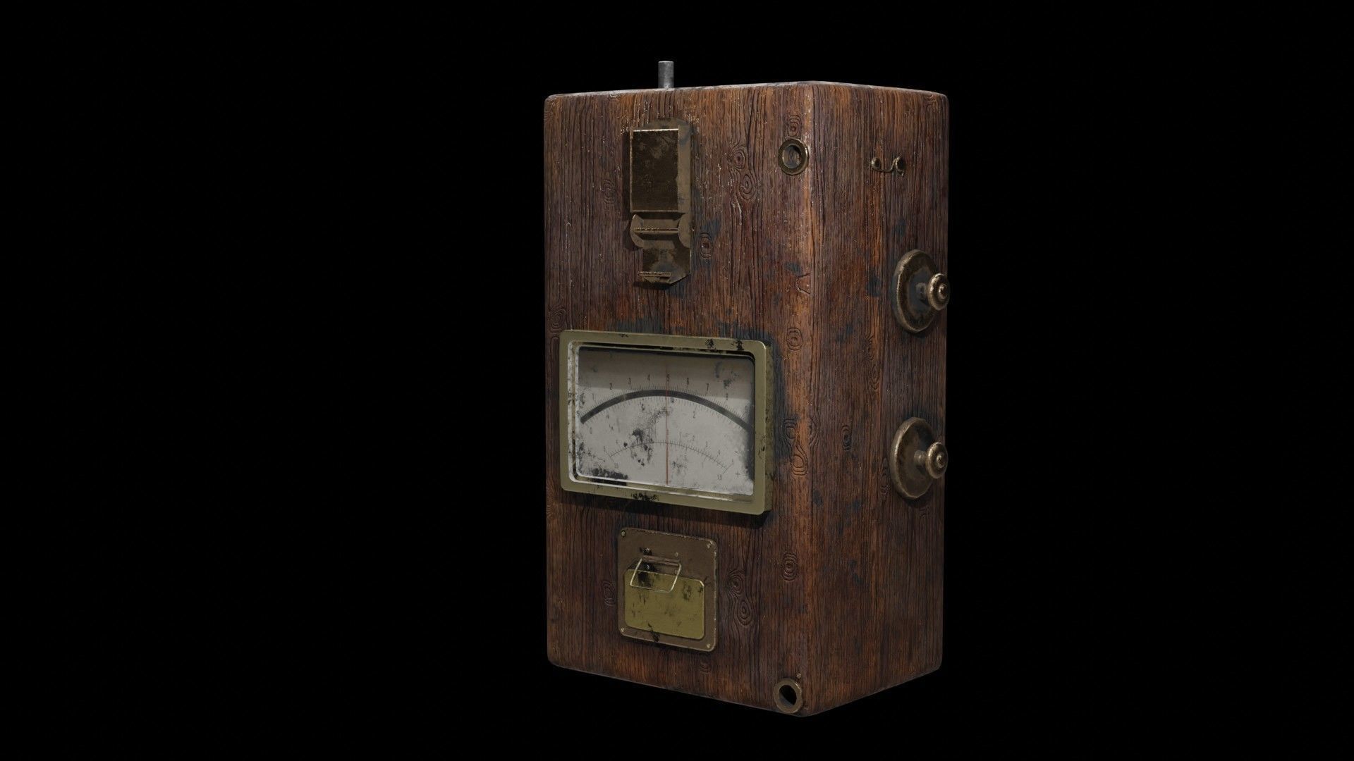 Vintage electrometer device model Low-poly 3D model_1