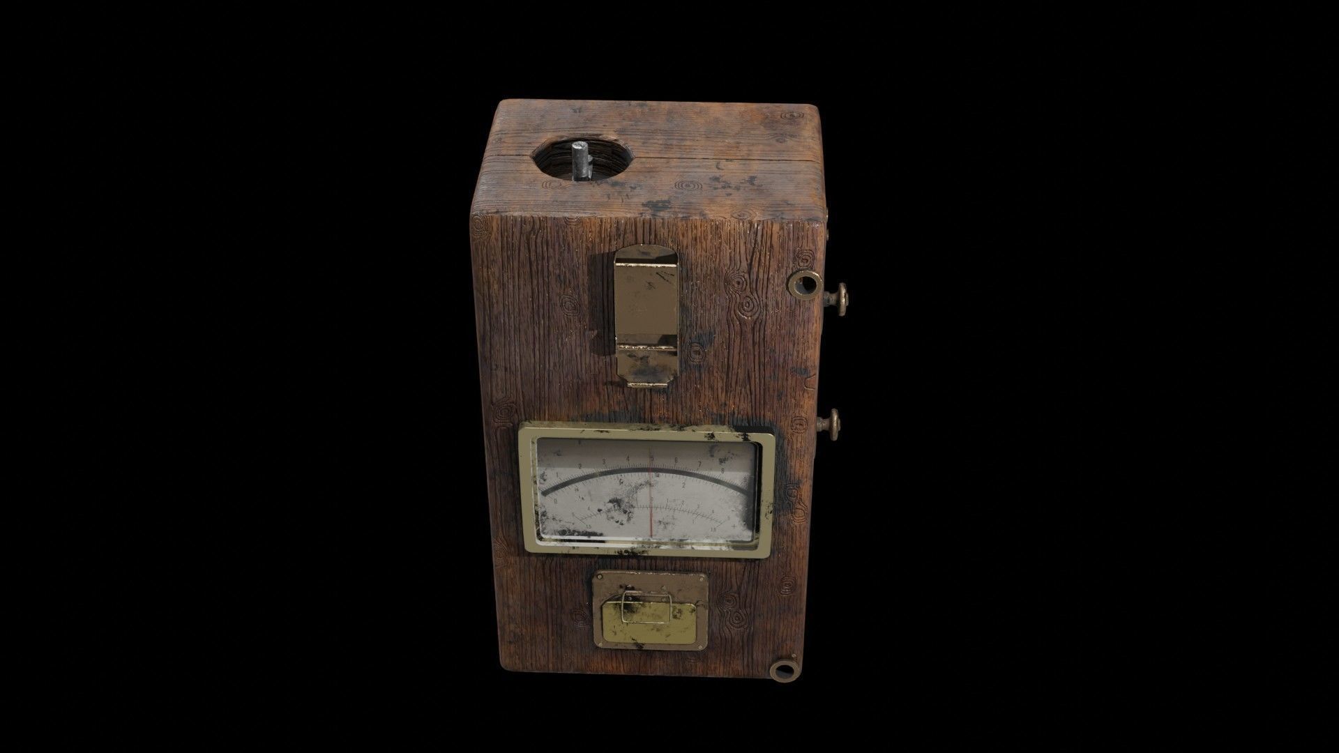 Vintage electrometer device model Low-poly 3D model_2