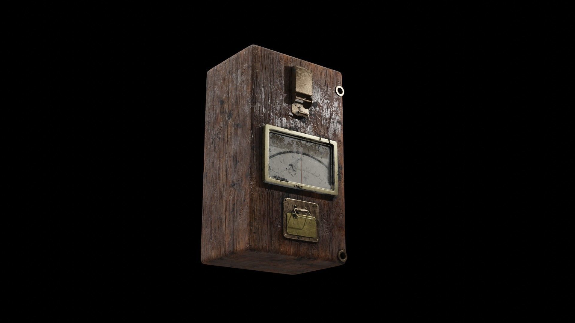 Vintage electrometer device model Low-poly 3D model_4