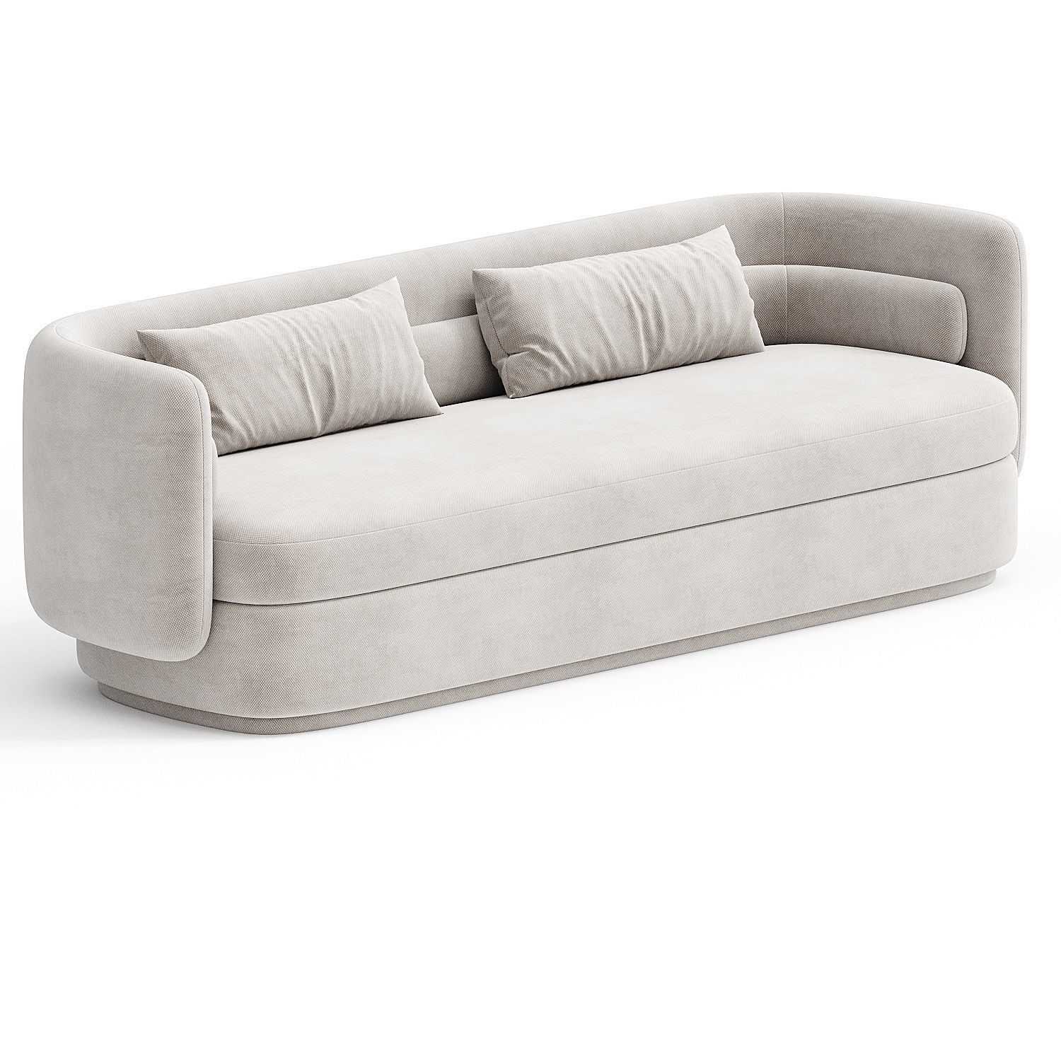 Group three seat sofa 3D model_2