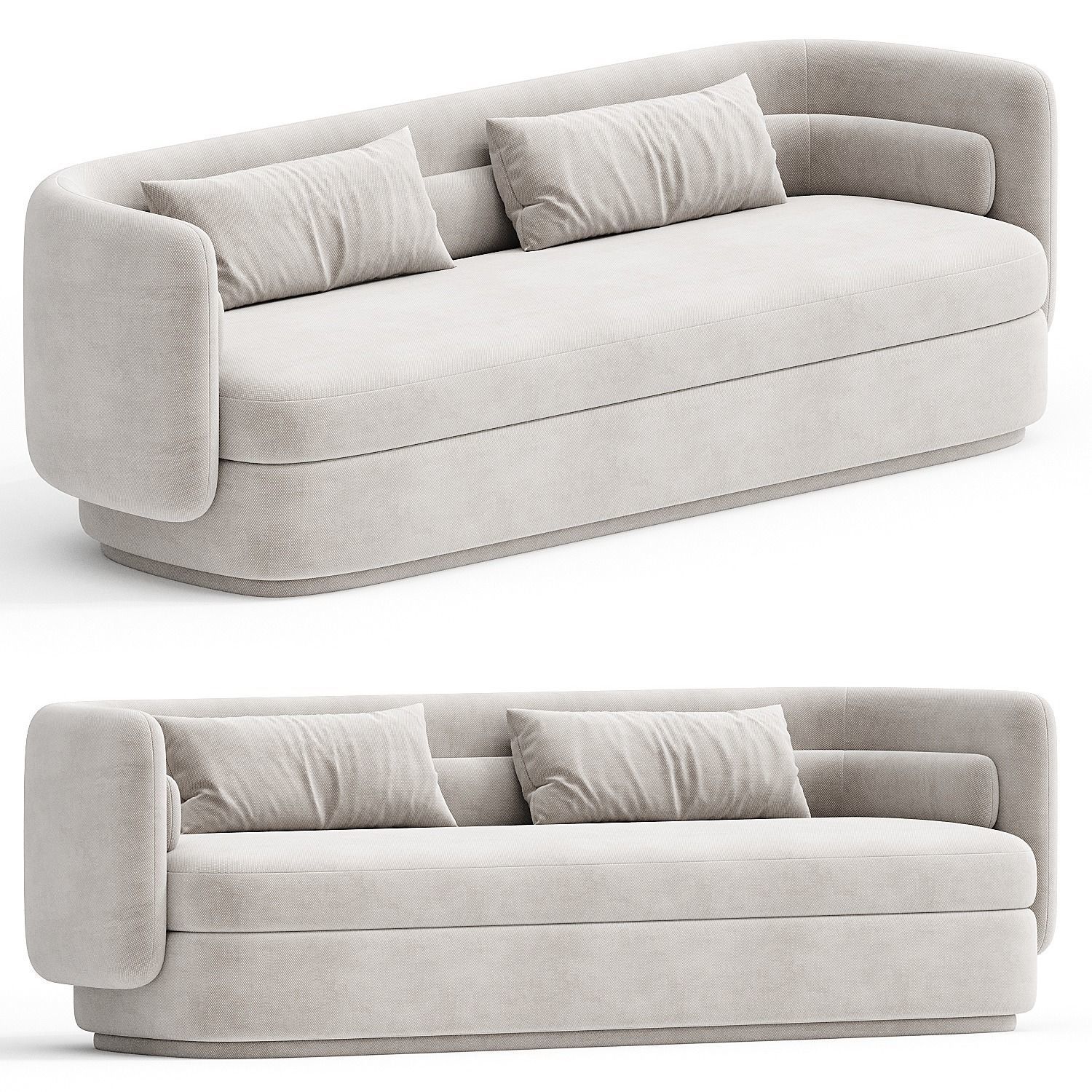 Group three seat sofa 3D model_4