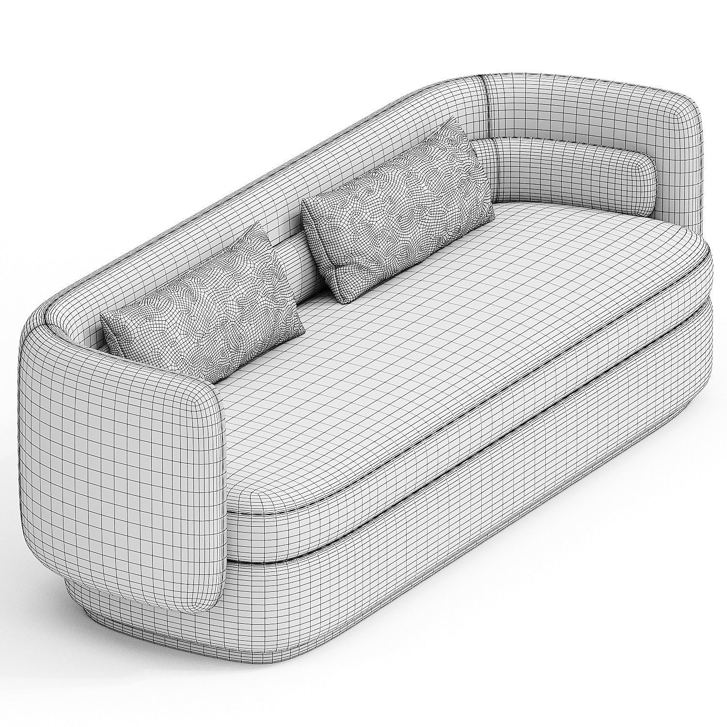 Group three seat sofa 3D model_1