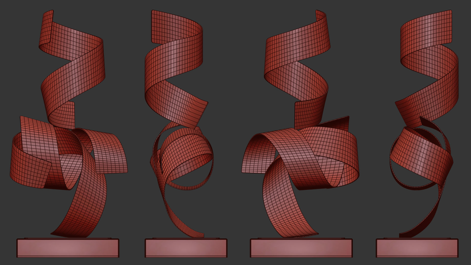 Modern Metal Sculpture 3D model_5